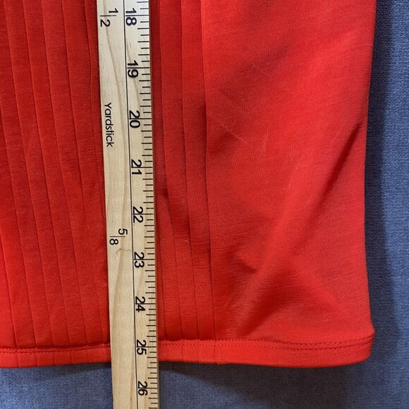 Coldwater Creek Womens Red Pleated V-Neck Top Blouse Size Large (14) - Picture 10 of 11